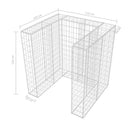 vidaXL acél gabion 1 db gurulós kukához 110 x 100 x 120 cm