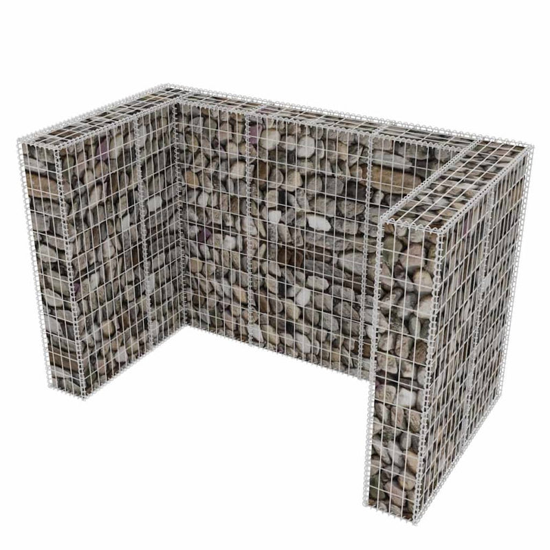 vidaXL acél gabion 2 db gurulós kukához 180 x 100 x 120 cm