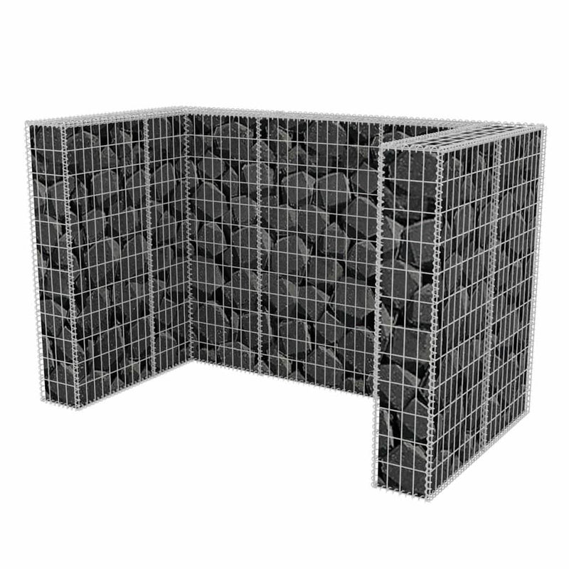 vidaXL acél gabion 2 db gurulós kukához 180 x 100 x 120 cm