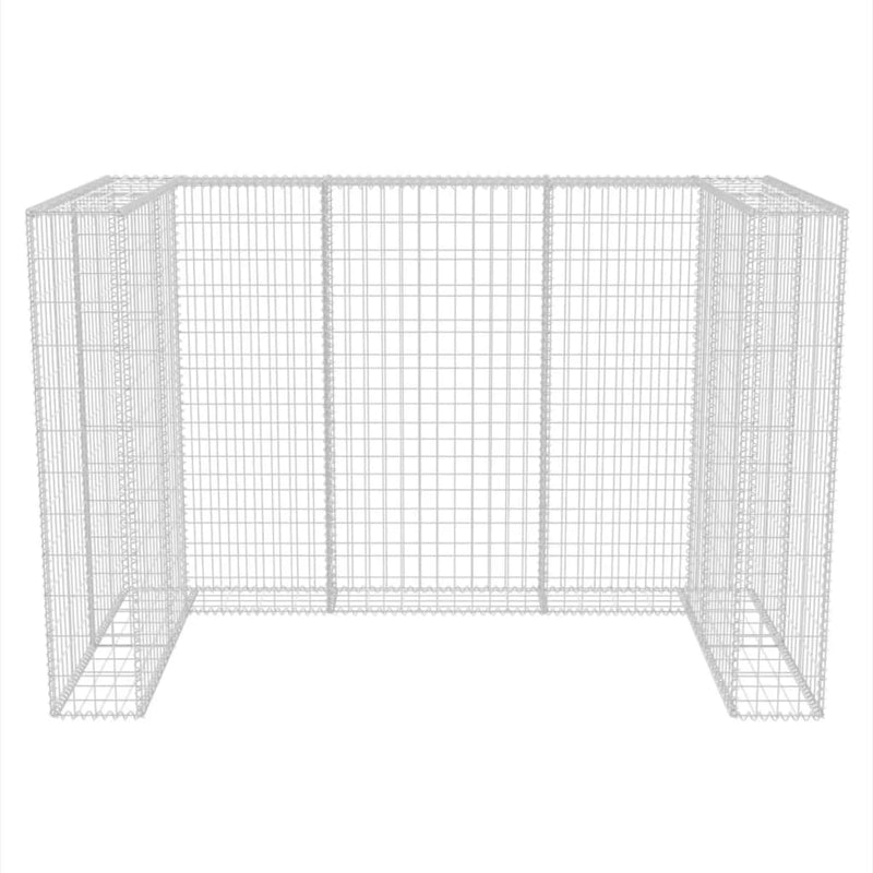 vidaXL acél gabion 2 db gurulós kukához 180 x 100 x 120 cm