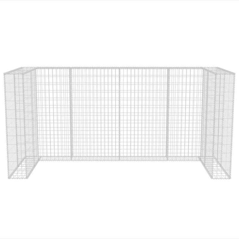 vidaXL acél gabion 3 db gurulós kukához 250 x 100 x 120 cm