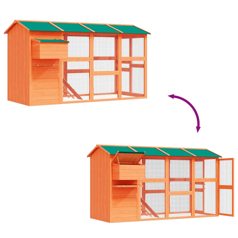 vidaXL fa tyúkól 295 x 163 x 170 cm
