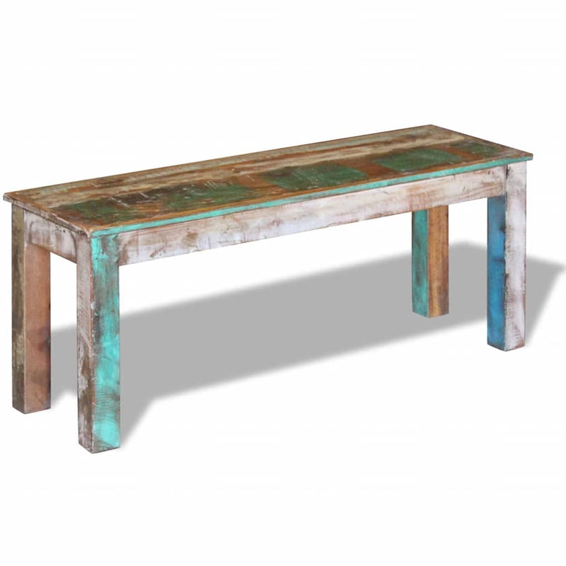 vidaXL tömör újrahasznosított fa pad 110 x 35 x 45 cm