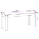 vidaXL tömör újrahasznosított fa pad 110 x 35 x 45 cm
