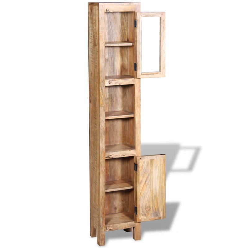 vidaXL tömör mangófa fürdőszobaszekrény tükörrel 2 db oldalszekrénnyel