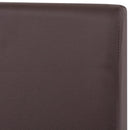 vidaXL 7 részes barna műbőr és tölgyfa étkezőgarnitúra