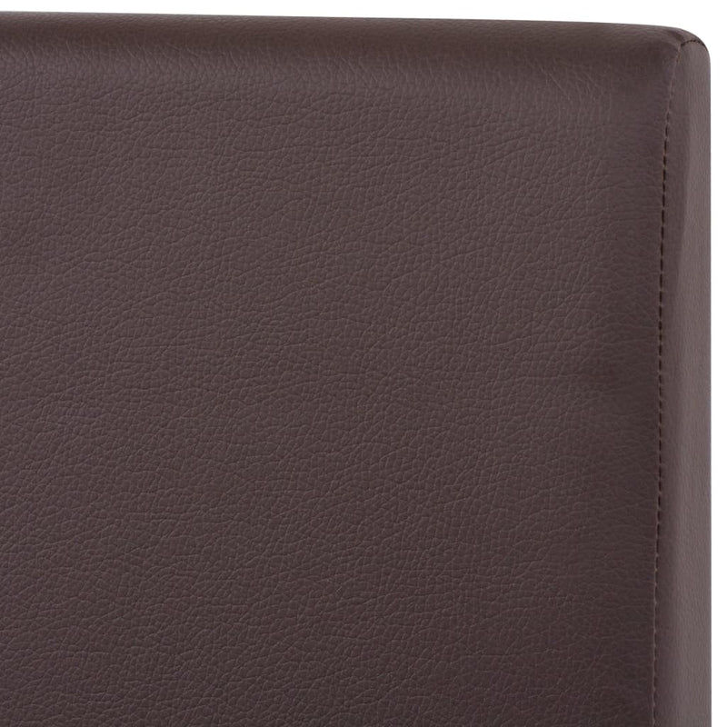 vidaXL 7 részes barna műbőr és tölgyfa étkezőgarnitúra