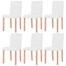 vidaXL 7 részes krémszínű műbőr és tölgyfa étkezőgarnitúra