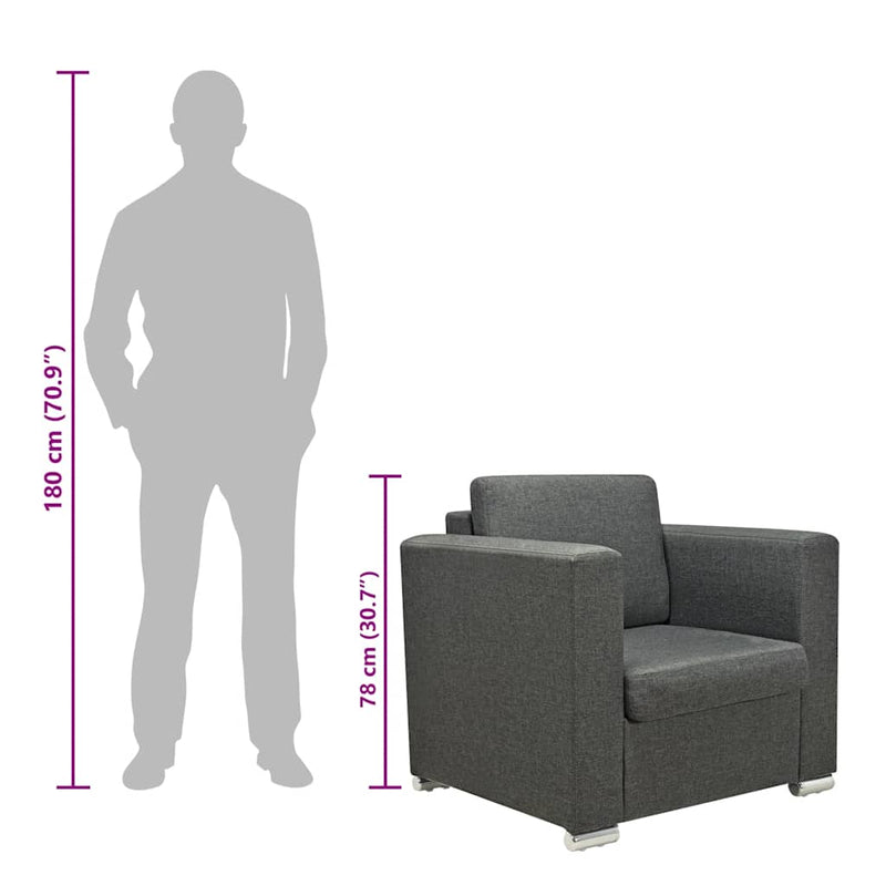 vidaXL sötétszürke szövetfotel