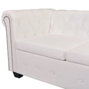 vidaXL 6 személyes fehér műbőr Chesterfield sarok kanapé