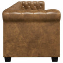 vidaXL 3 személyes barna műbőr Chesterfield kanapé
