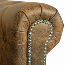 vidaXL 3 személyes barna műbőr Chesterfield kanapé