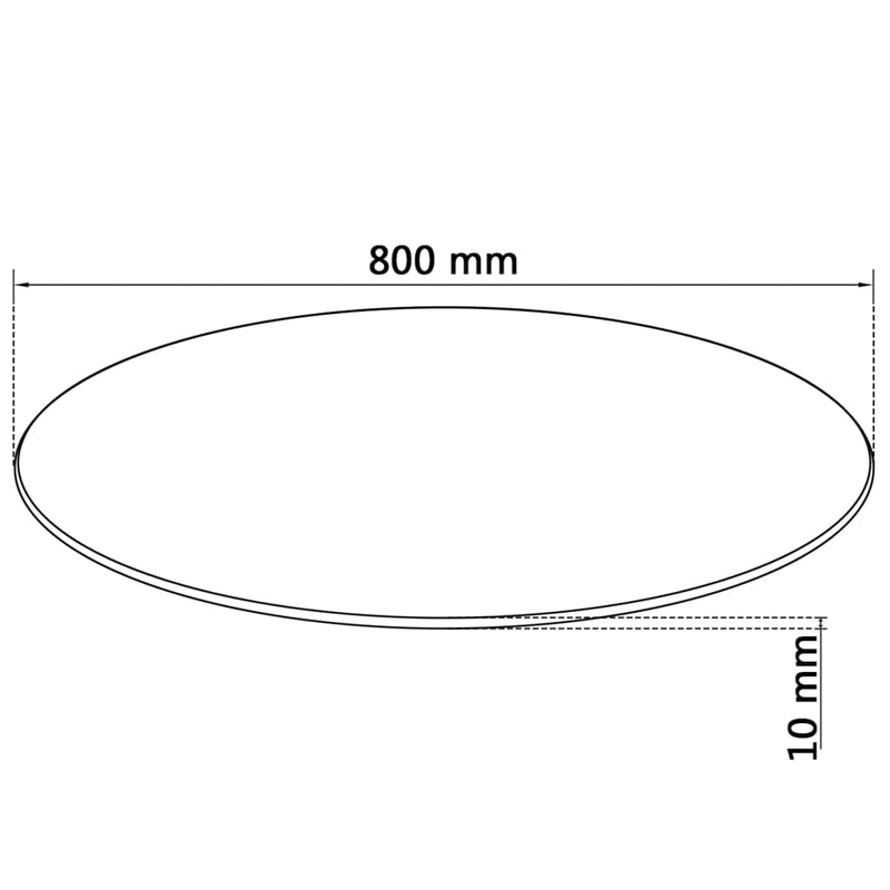 vidaXL edzett üveg asztallap kerek 800 mm