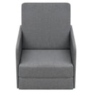 vidaXL világosszürke szövet kihúzható fekvőfotel