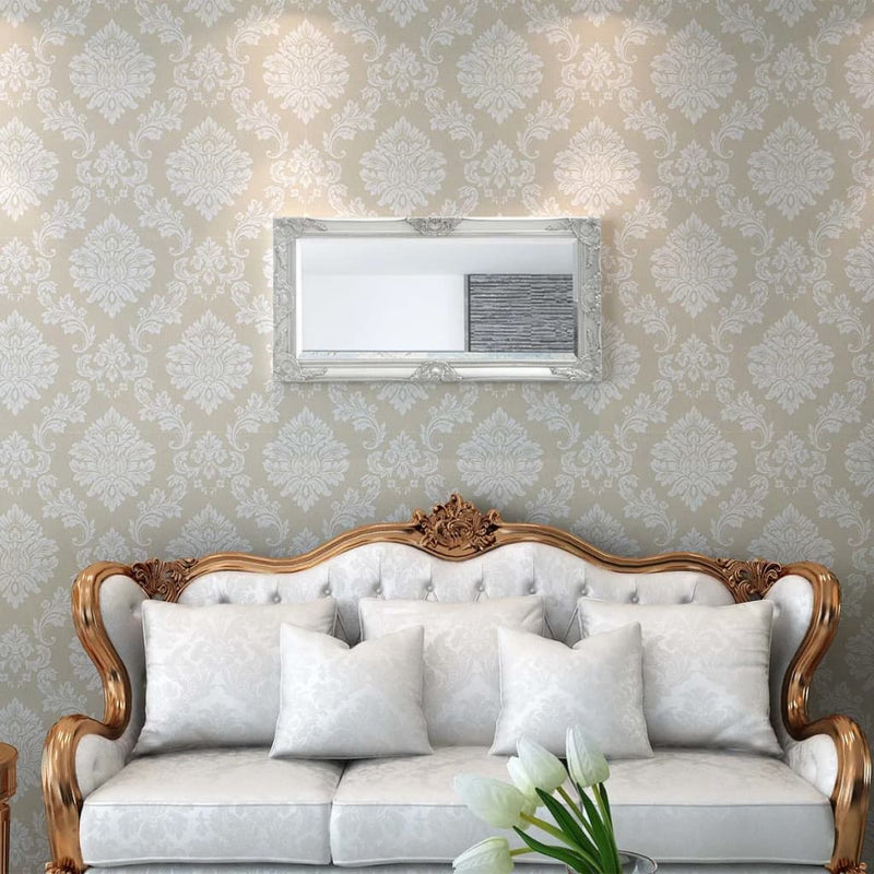 vidaXL ezüstszínű barokk stílusú fali tükör 100 x 50 cm