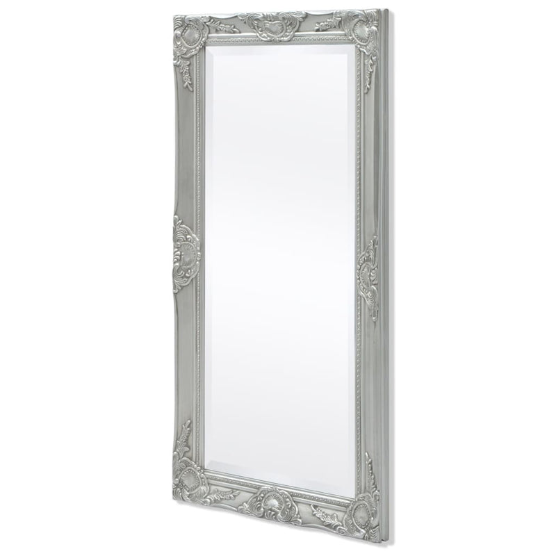 vidaXL ezüstszínű barokk stílusú fali tükör 100 x 50 cm