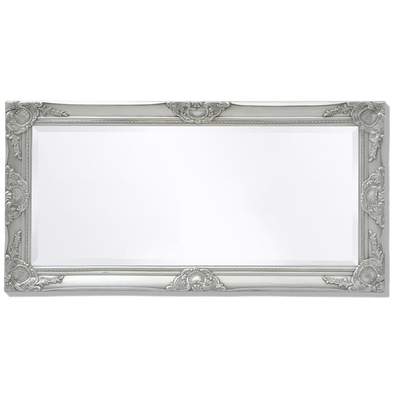 vidaXL ezüstszínű barokk stílusú fali tükör 100 x 50 cm
