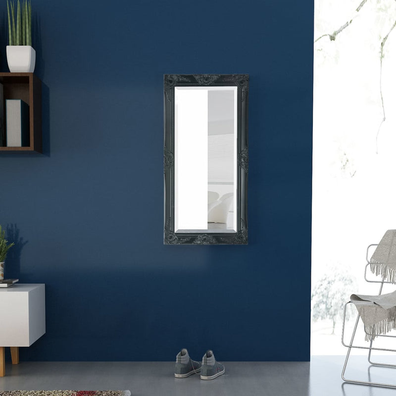 vidaXL 100x50 cm fekete barokk stílusú fali tükör