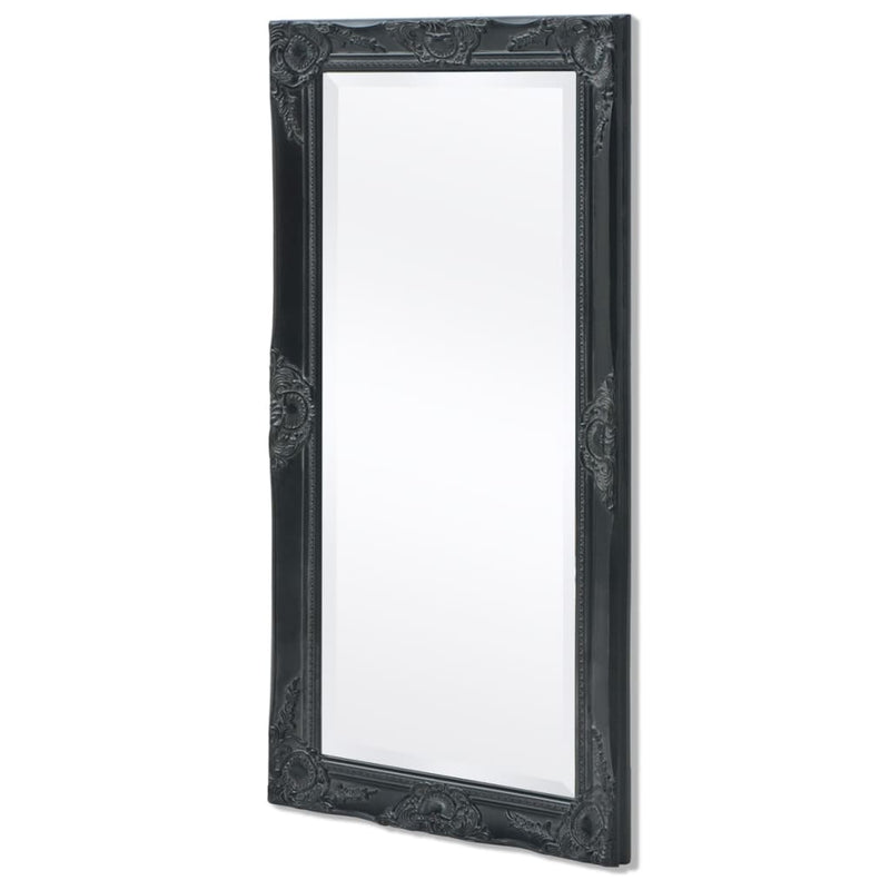 vidaXL 100x50 cm fekete barokk stílusú fali tükör