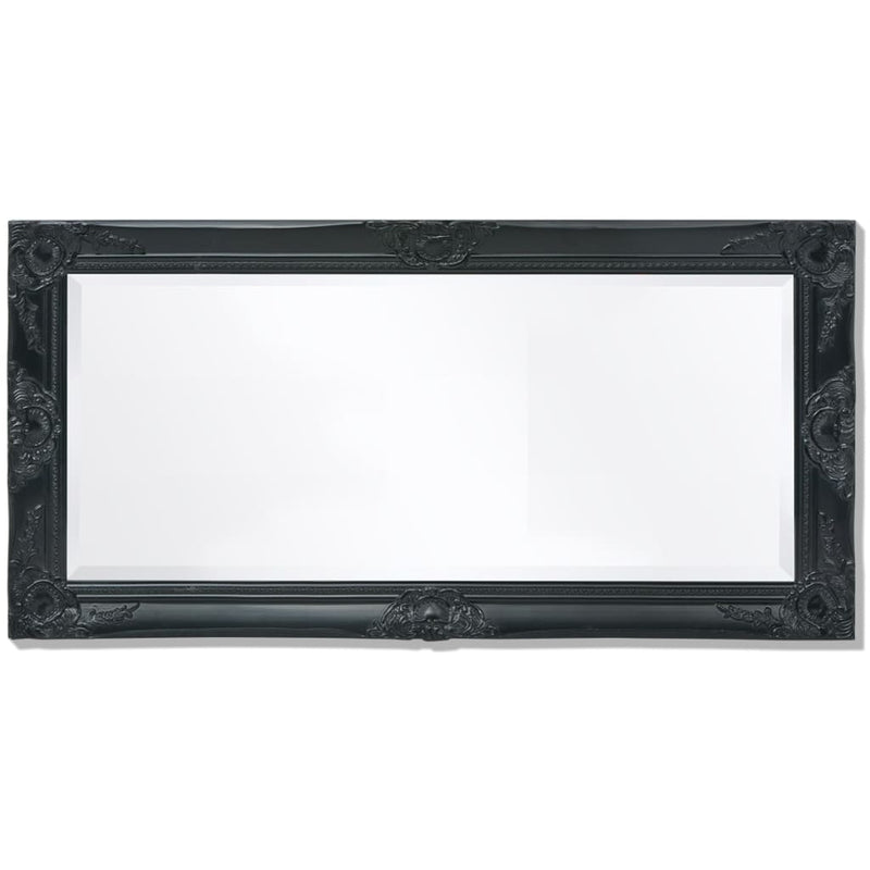vidaXL 100x50 cm fekete barokk stílusú fali tükör
