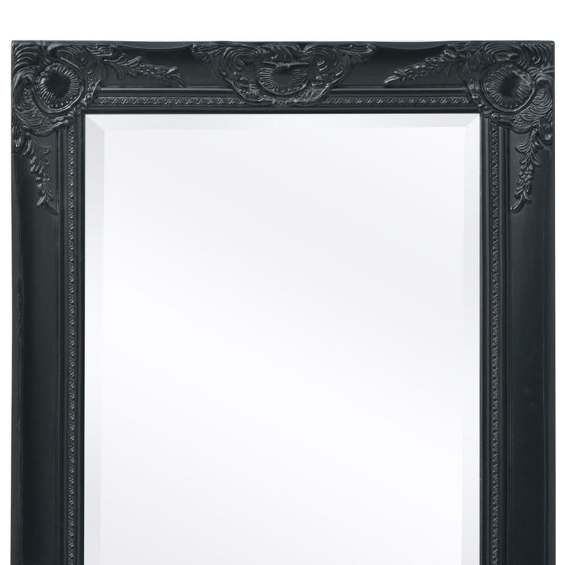 vidaXL 100x50 cm fekete barokk stílusú fali tükör