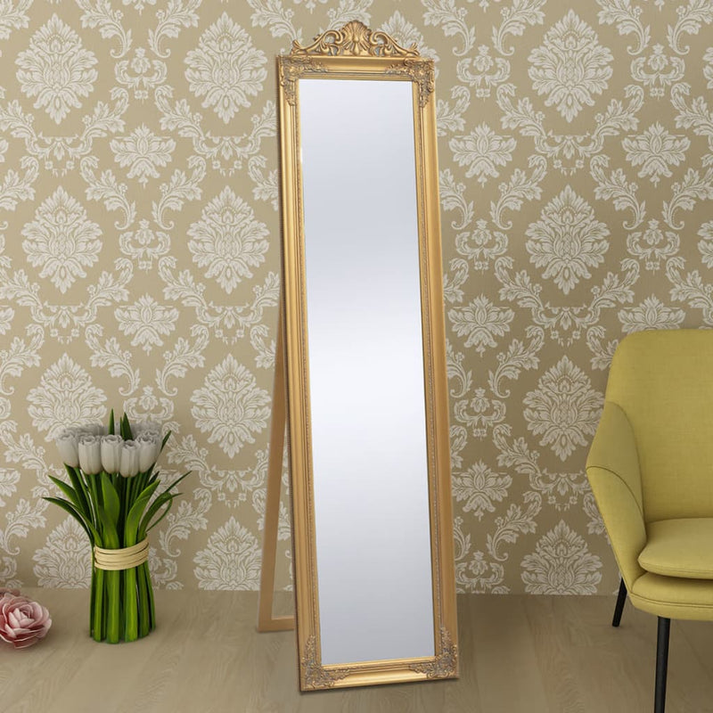 vidaXL aranyszínű barokk stílusú szabadon álló tükör 160 x 40 cm
