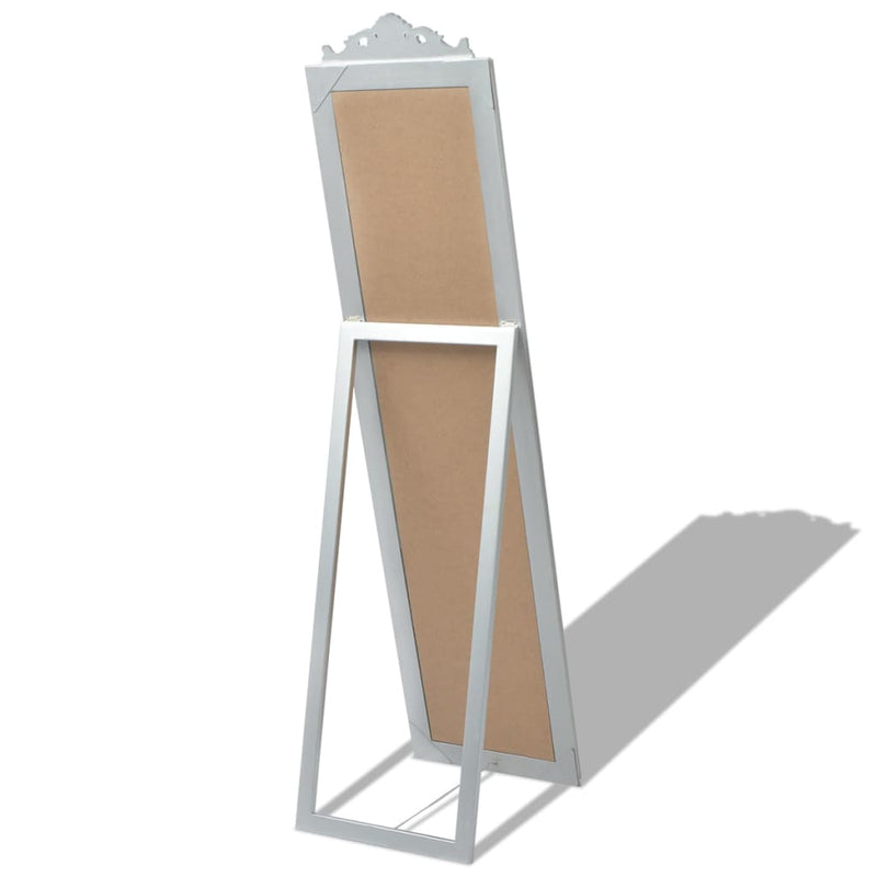 vidaXL ezüstszínű barokk stílusú szabadon álló tükör 160 x 40 cm