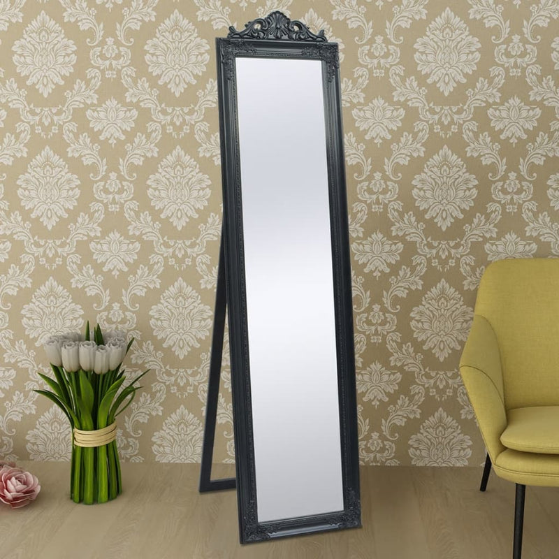 vidaXL fekete barokk stílusú szabadon álló tükör 160 x 40 cm