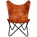 vidaXL barna valódi bőr pillangószék