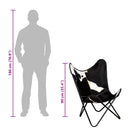 vidaXL fekete és fehér valódi marhabőr pillangószék