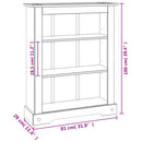 vidaXL 3 szintes Corona-stílusú mexikói fenyő könyvespolc 81x29x100 cm