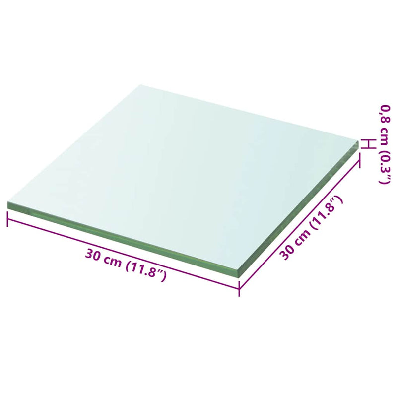 vidaXL 30x30 cm átlátszó panel üvegpolc