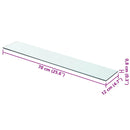 vidaXL 70x12 cm átlátszó panel üvegpolc