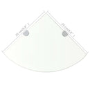 vidaXL Átlátszó üveg sarokpolc króm tartóval 25x25 cm