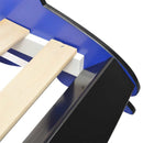 vidaXL kék versenyautó alakú LED-es gyerekágy 90 x 200 cm