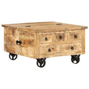 vidaXL nyers mangófa dohányzóasztal 70 x 70 x 40 cm