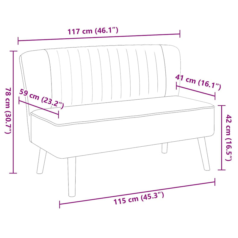 vidaXL sárga szövetkanapé 117 x 55,5 x 77 cm