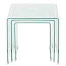 vidaXL Három részes egymásba illeszthető asztal szett edzett üvegből