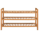 vidaXL tömör tölgyfa cipőtartó 3 polccal 100 x 27 x 60 cm