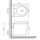 vidaXL fekete falra szerelhető kerámia WC