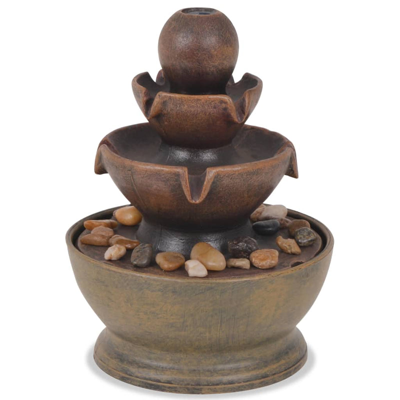 vidaXL beltéri műgyanta szökőkút szivattyúval