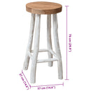 vidaXL tömör tíkfa bárszék