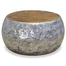 vidaXL alumínium és tíkfa dohányzóasztal 60 x 60 x 30 cm