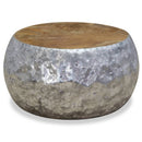 vidaXL alumínium és tíkfa dohányzóasztal 60 x 60 x 30 cm