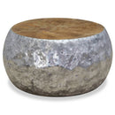 vidaXL alumínium és tíkfa dohányzóasztal 60 x 60 x 30 cm