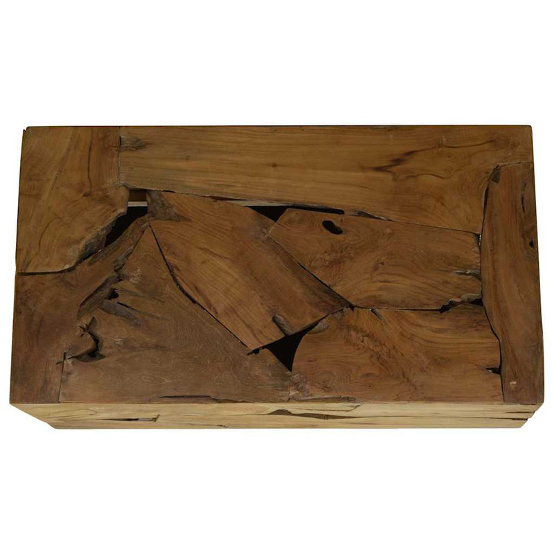 vidaXL barna, valódi tíkfa dohányzóasztal 90x50x30 cm