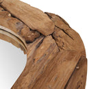 vidaXL dekoratív és kerek tükör tíkfából 80 cm
