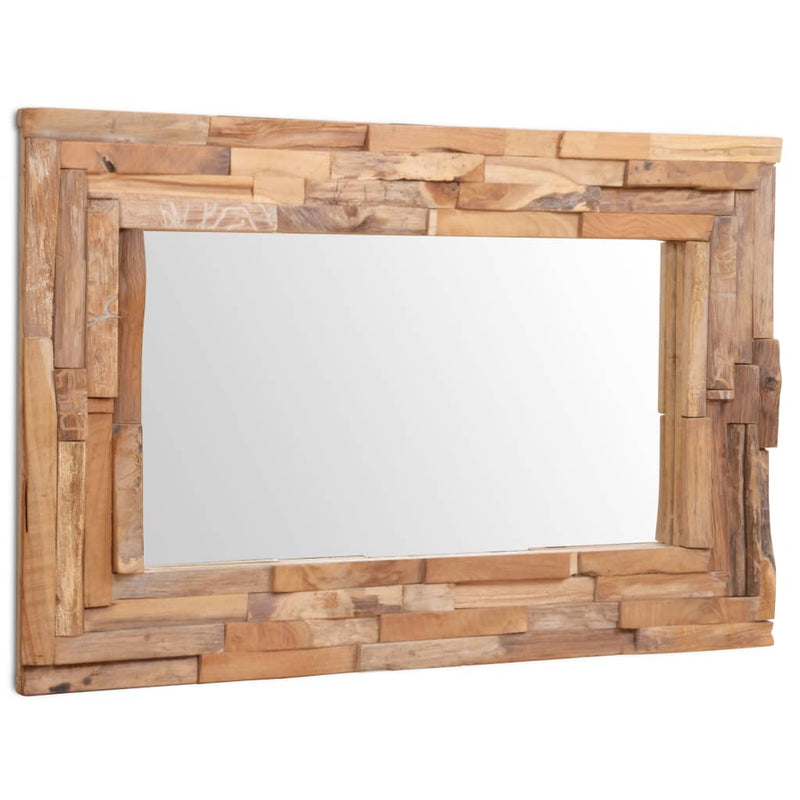 vidaXL dekoratív és téglalap-alakú tükör tíkfából 90 x 60 cm