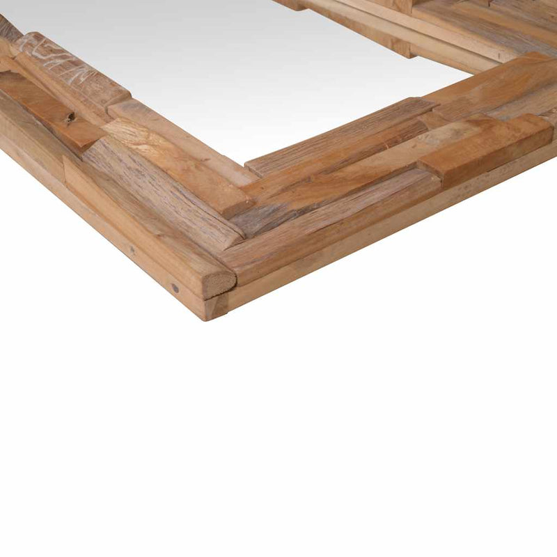 vidaXL dekoratív és téglalap-alakú tükör tíkfából 120 x 60 cm