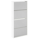 vidaXL fehér 4 szintes tükrös cipőszekrény 63 x 17 x 134 cm
